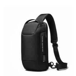 תיק צד נגד גניבות עמיד במים עם נעילה TSA וכבל USB מובנה לטעינה ניידים יוניסקס צבע שחור מבית המותג BANGE