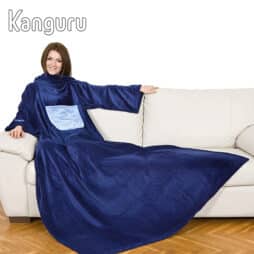 KANGURU DELUXE שמיכת פינוק עם שרוולים וכיס בעיצוב Lavatelli italy כחולה
