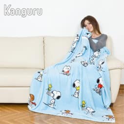 KANGURU PLAID שמיכת פינוק בעיצוב Lavatelli italy תכלת "Snoopy"
