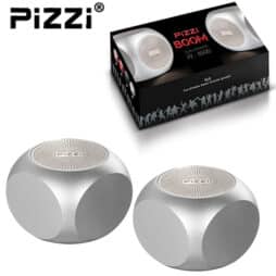 "פיצי בום" PiZZi Boom זוג רמקולים Bluetooth עוצמתי 2x5W במיוחד בצבע כסף